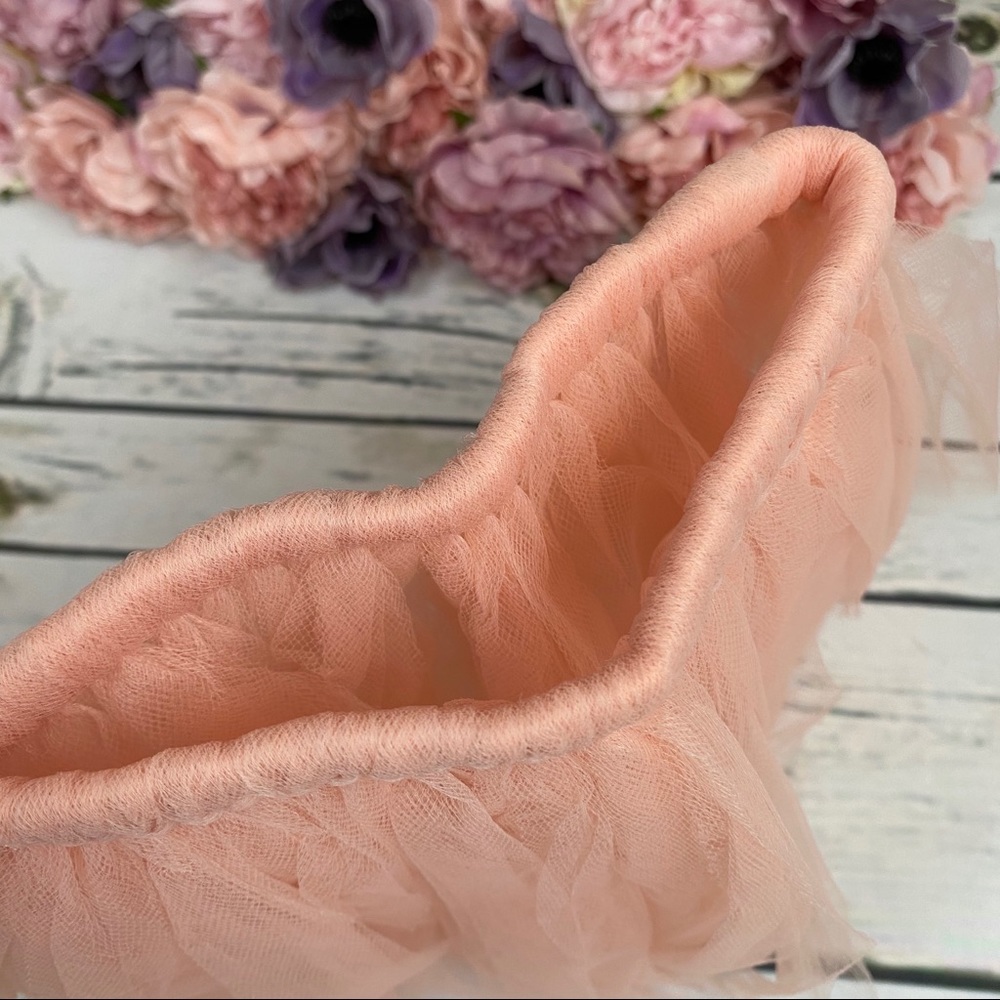 Newborn Peach Tutu and Headband Photography Prop - Picture 6 of 7
